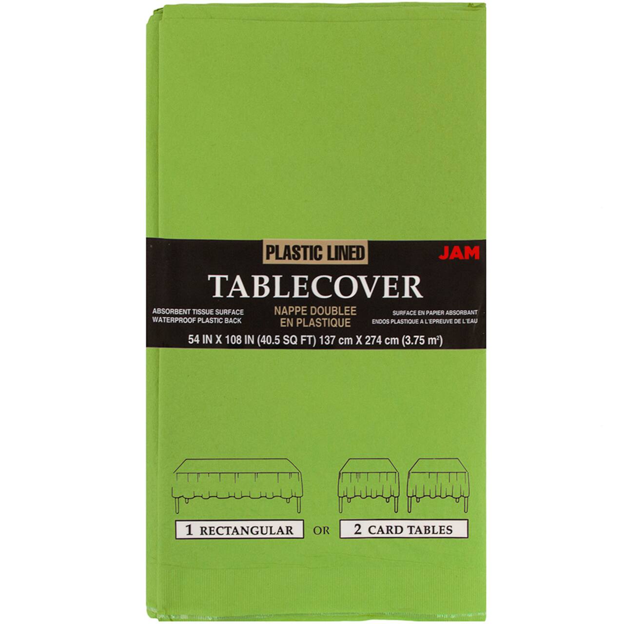 JAM Paper 108" Rectangular Plastic Lined Paper Table Cover